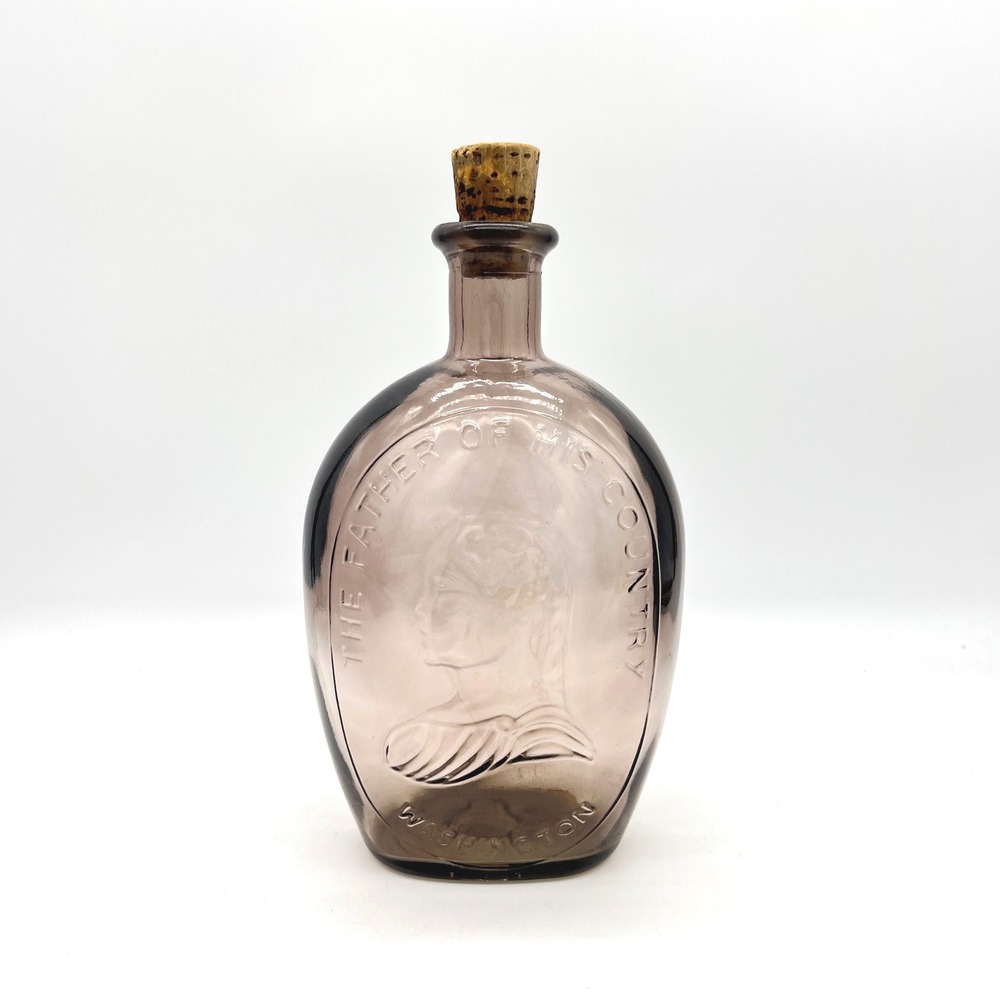 Wheaton Washington Amethyst Glass Flask The Father of His Country Purple‎ Bottle